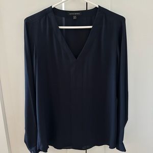 Banana Republic Navy long-sleeve blouse